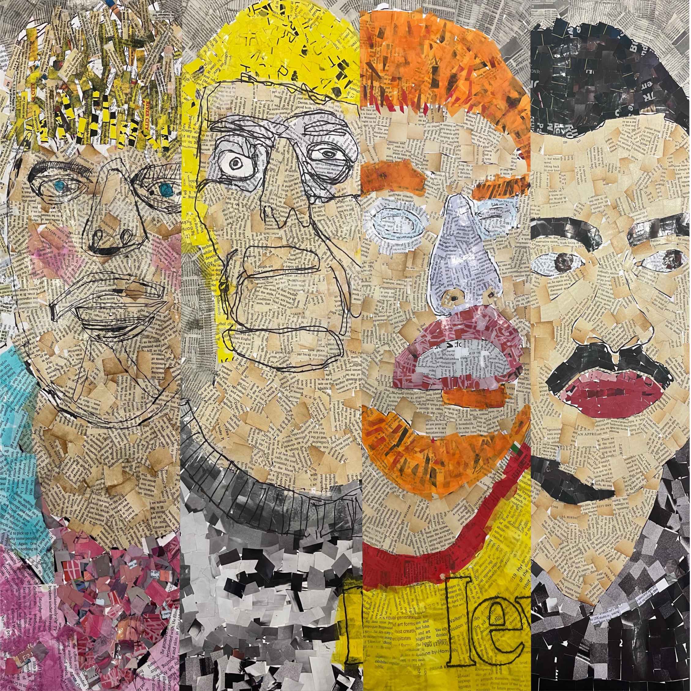 Making faces sq Collage image of four portraits